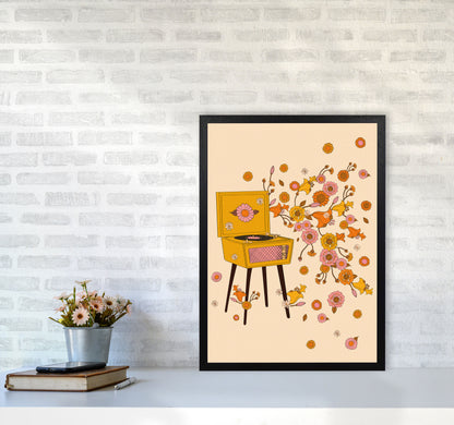 Turntable A1 Art Print by Inktally A2 White Frame