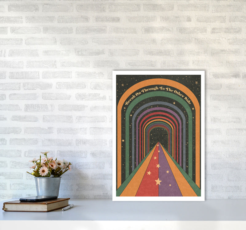 Break On Through A1 Bordered 24Mm Art Print by Inktally A2 Black Frame