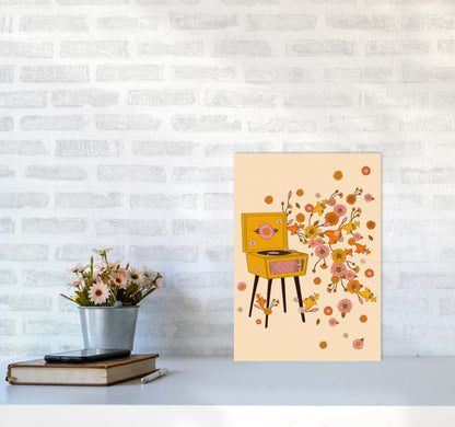 Turntable A1 Art Print by Inktally A3 Black Frame