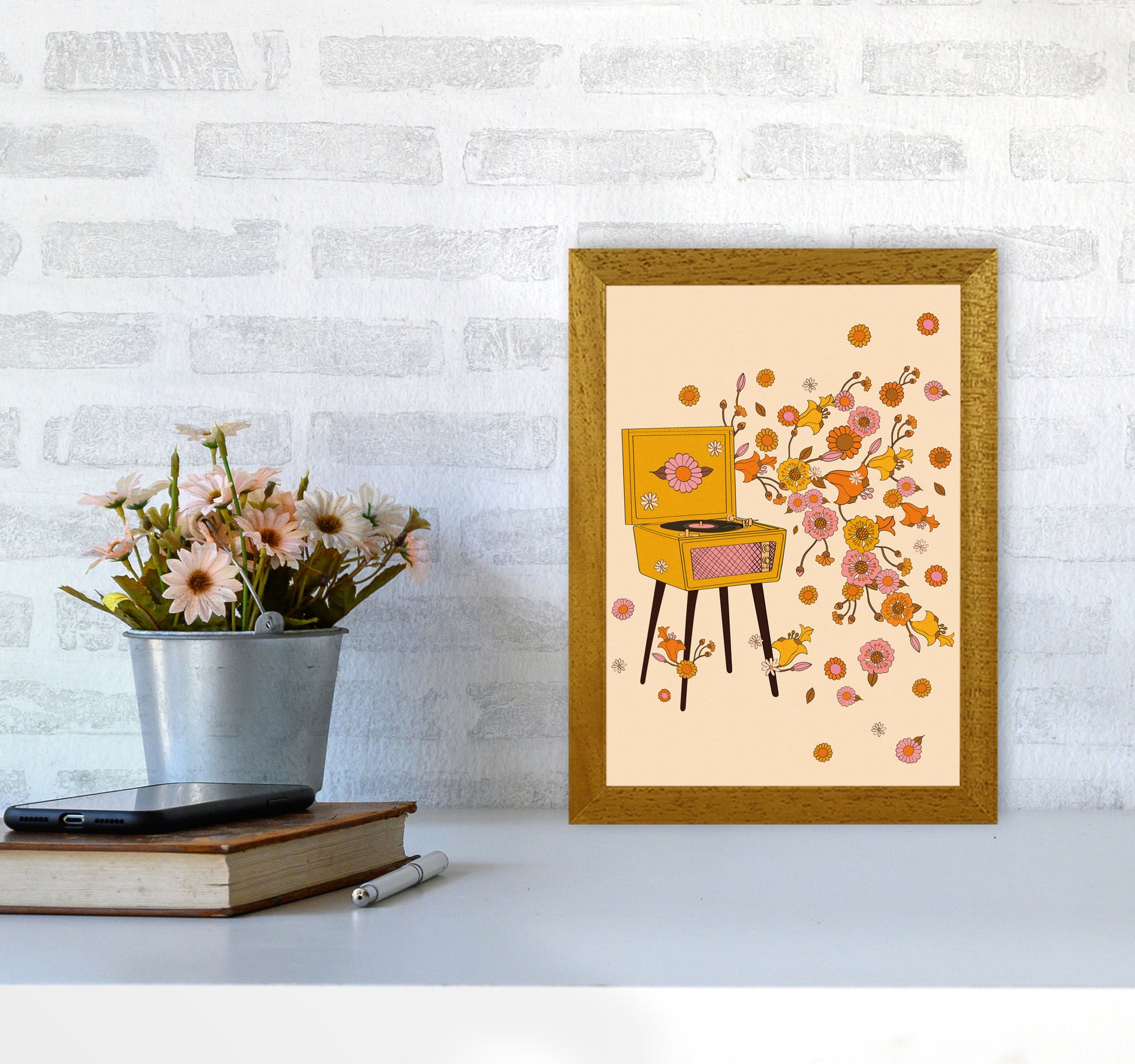 Turntable A1 Art Print by Inktally A4 Print Only