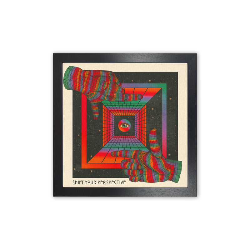 Shift Your Perspective Art Print by Inktally Black Grain