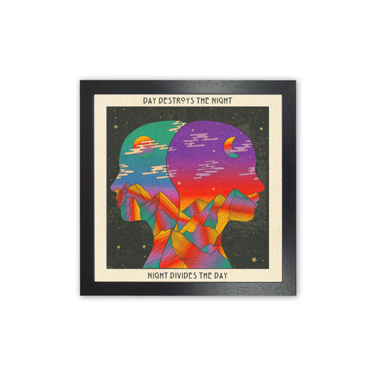 Doors Day And Night Art Print by Inktally Black Grain