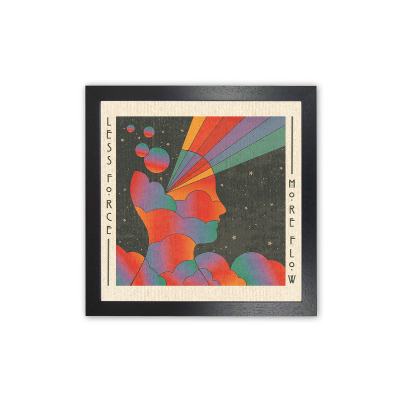 Less Force More Flow Art Print by Inktally Black Grain