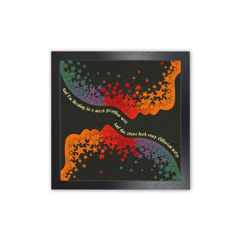 Space Oddity Textured Art Print by Inktally Black Grain