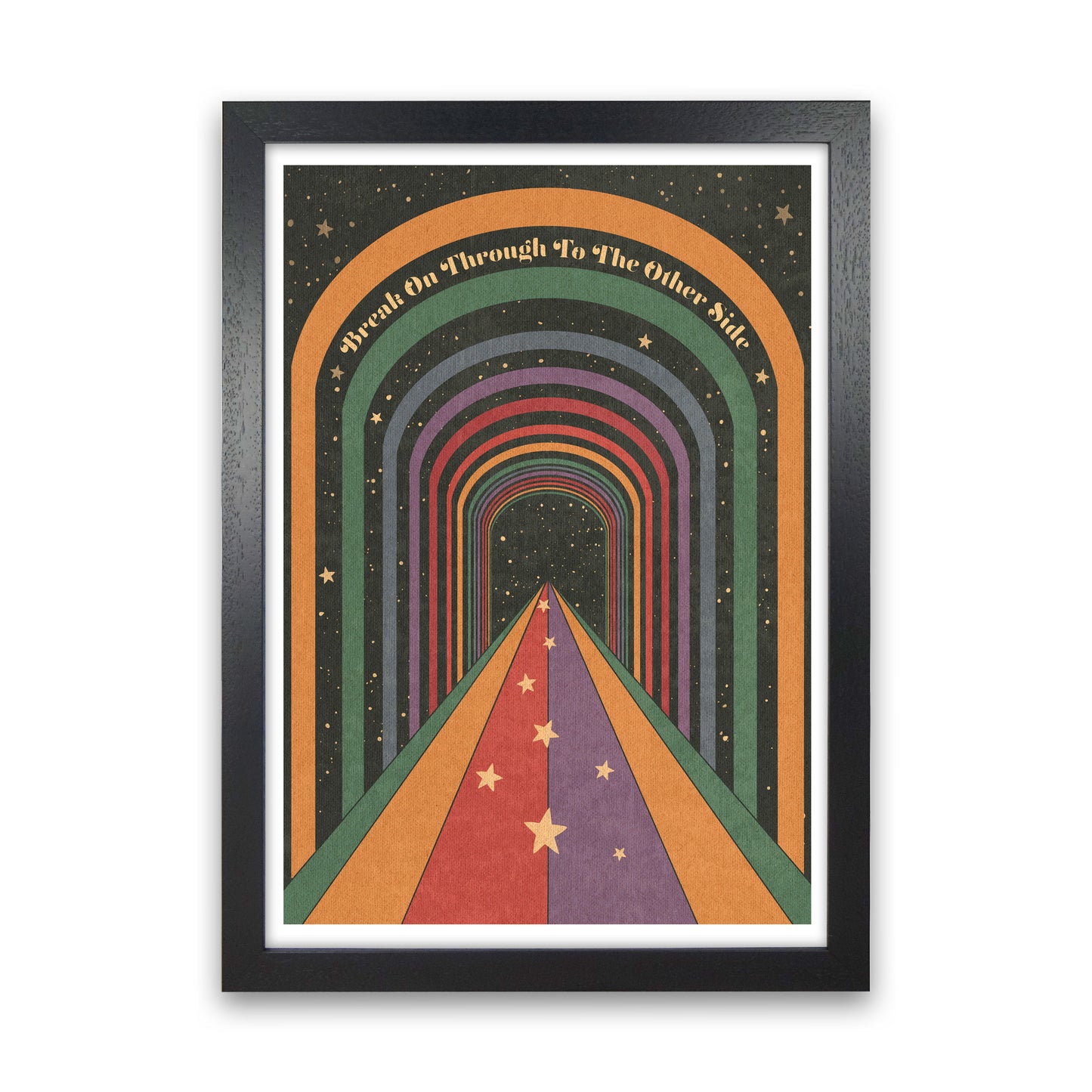 Break On Through A1 Bordered 24Mm Art Print by Inktally Black Grain