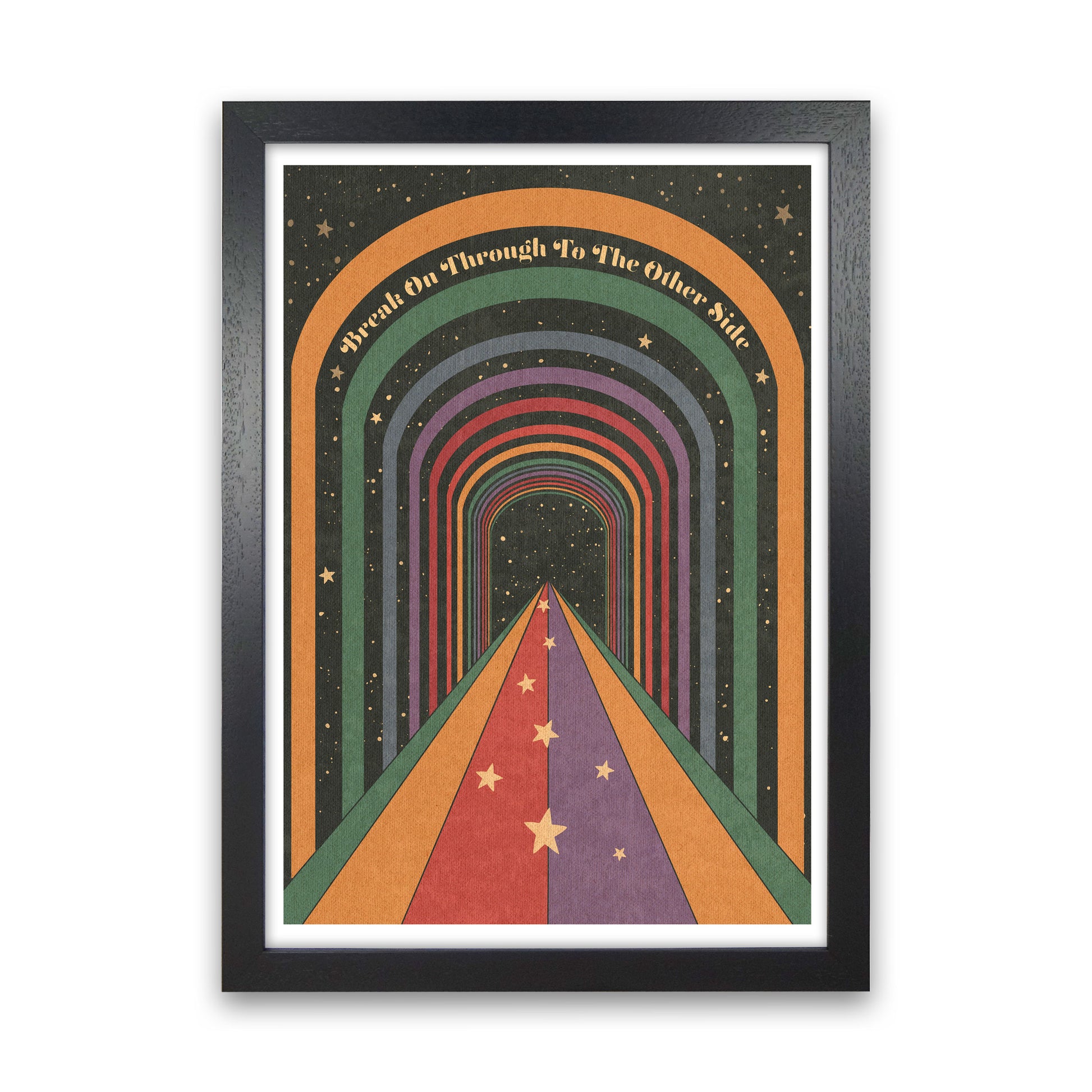 Break On Through A1 Bordered 24Mm Art Print by Inktally Black Grain