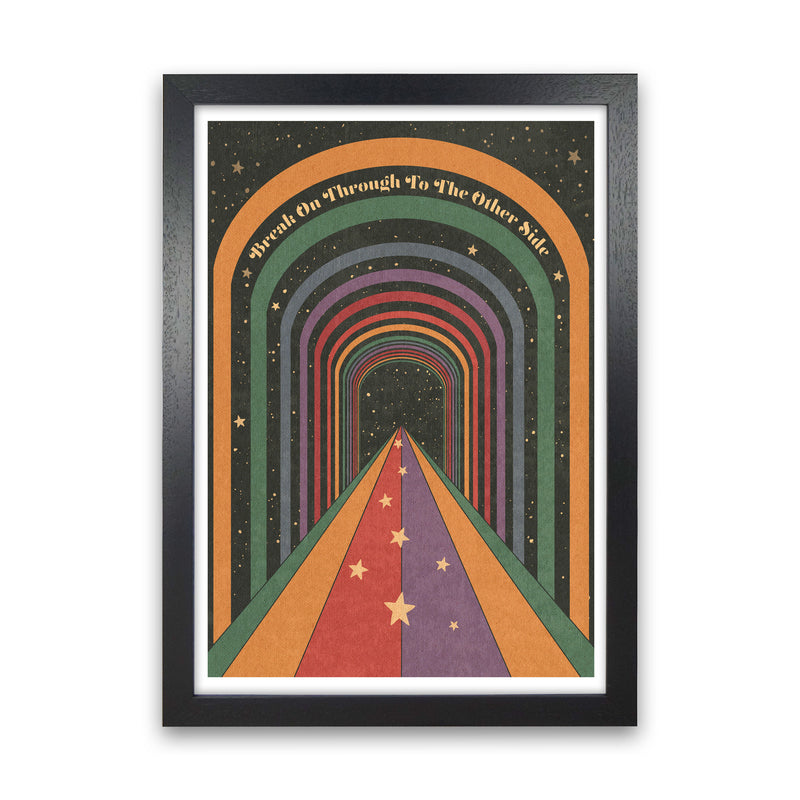 Break On Through A1 Bordered 24Mm Art Print by Inktally Black Grain