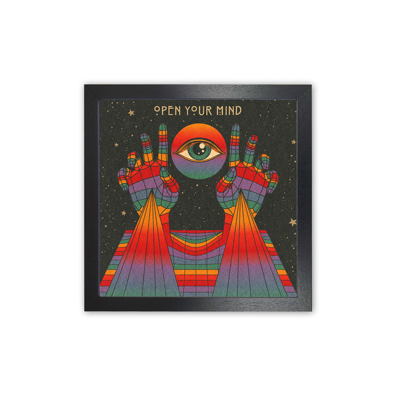 Open Your Mind - Textured 1000Px Art Print by Inktally Black Grain