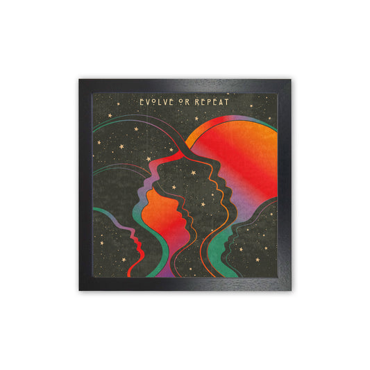 Evolve Or Repeat 2 - No Logo Art Print by Inktally Black Grain