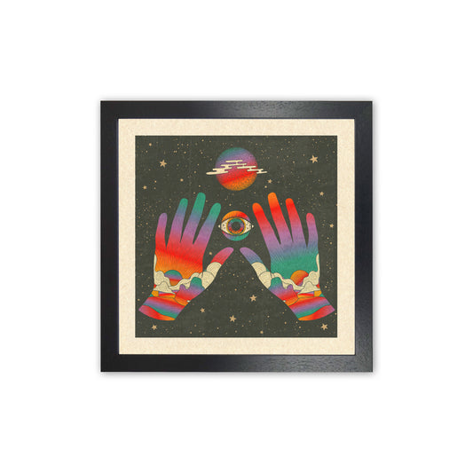 Hands Art Print by Inktally Black Grain