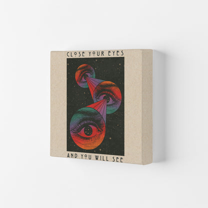 Close Your Eyes Art Print by Inktally Canvas