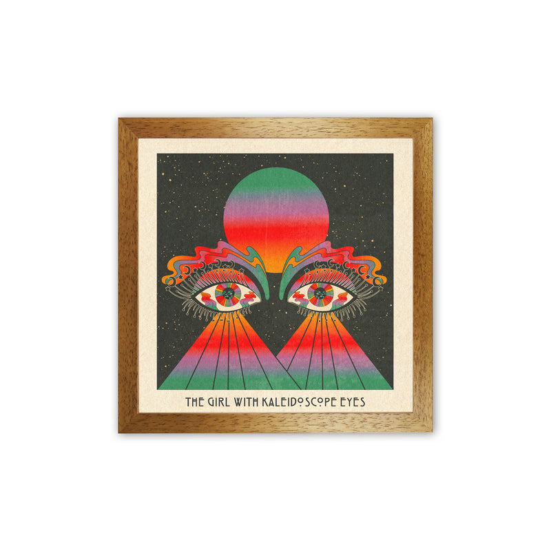 The Girl - Text 2 Art Print by Inktally Oak Grain