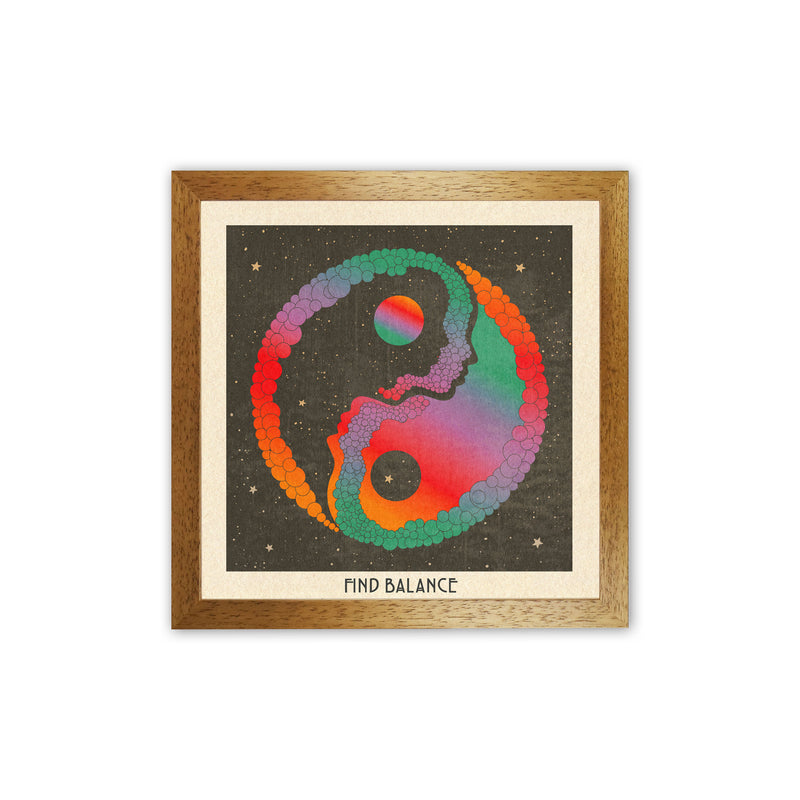 Find Balance Art Print by Inktally Oak Grain