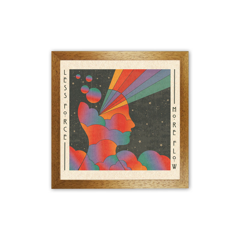Less Force More Flow Art Print by Inktally Oak Grain