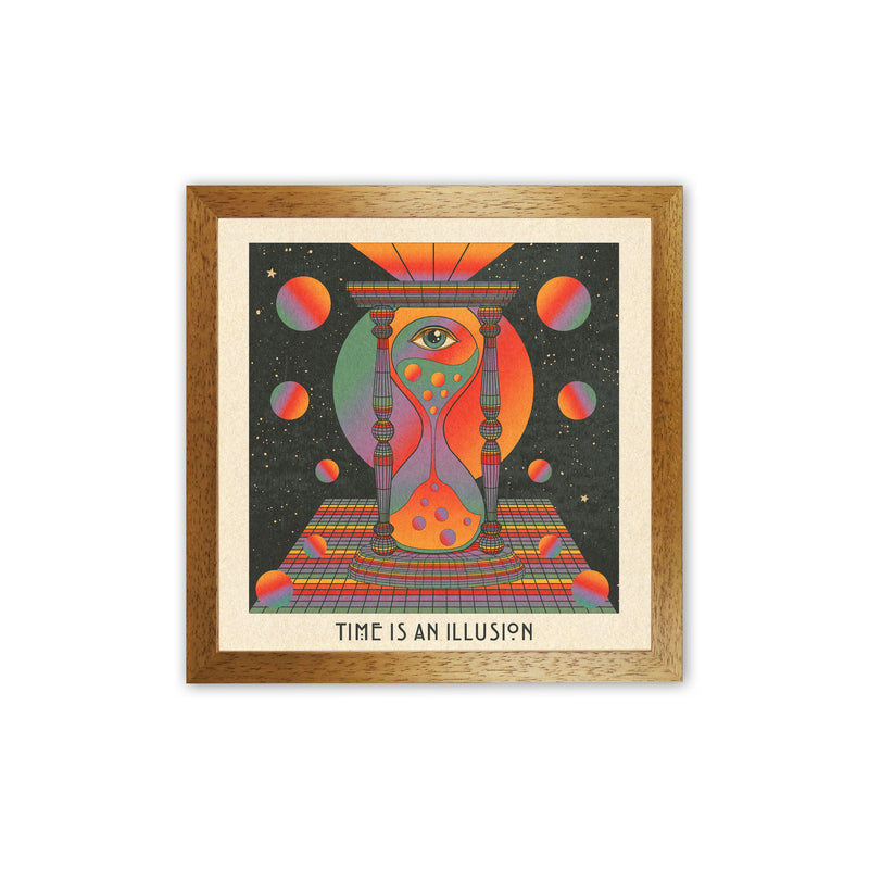 Time Is An Illusion - Text - Bordered - 7000Px Art Print by Inktally Oak Grain