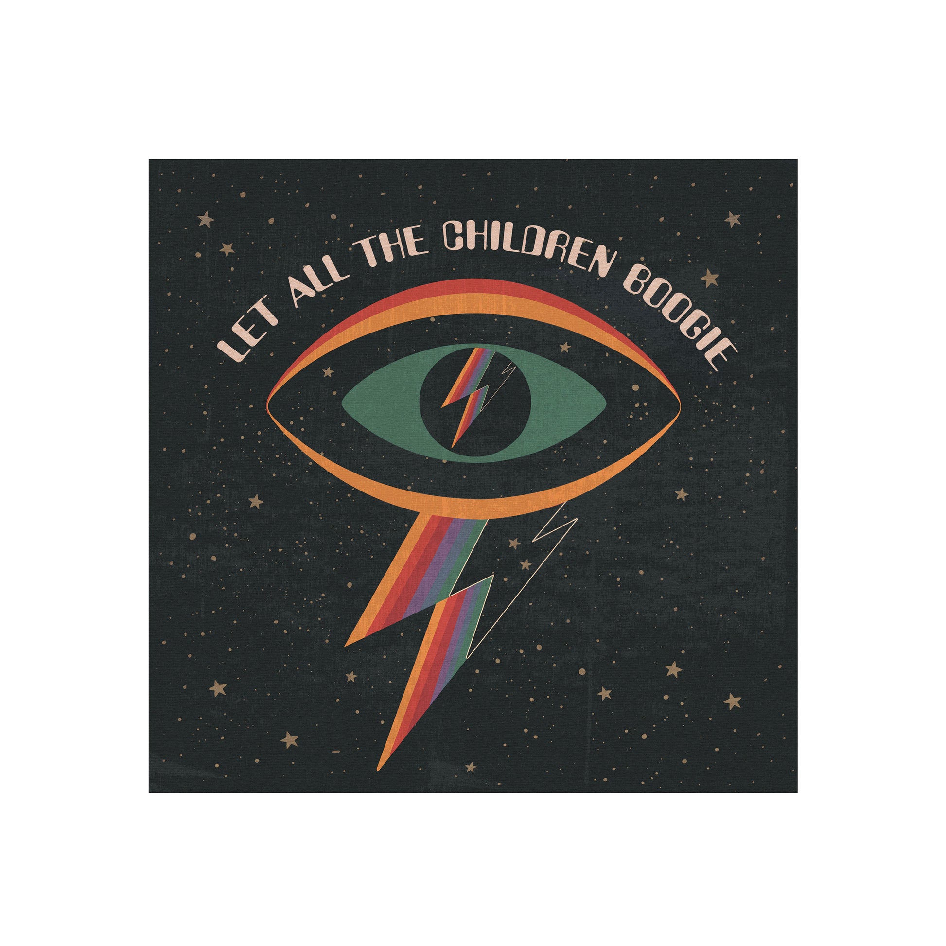 Let All The Children Boogie Psychedelic Illustration Art Print by Inktally Print Only