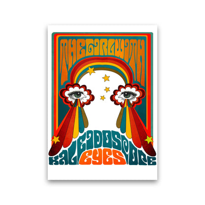 The Girl With Kaleidoscope Eyes Psychedelic Illustration Art Print by Inktally Print Only