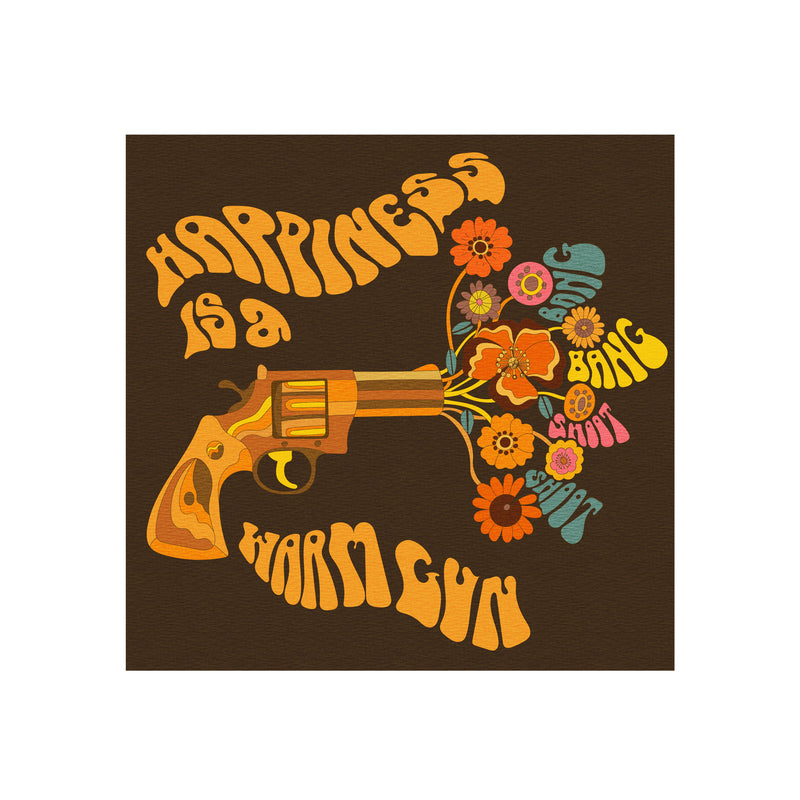 Warm Gun Brown Psychedelic Illustration Art Print by Inktally Print Only