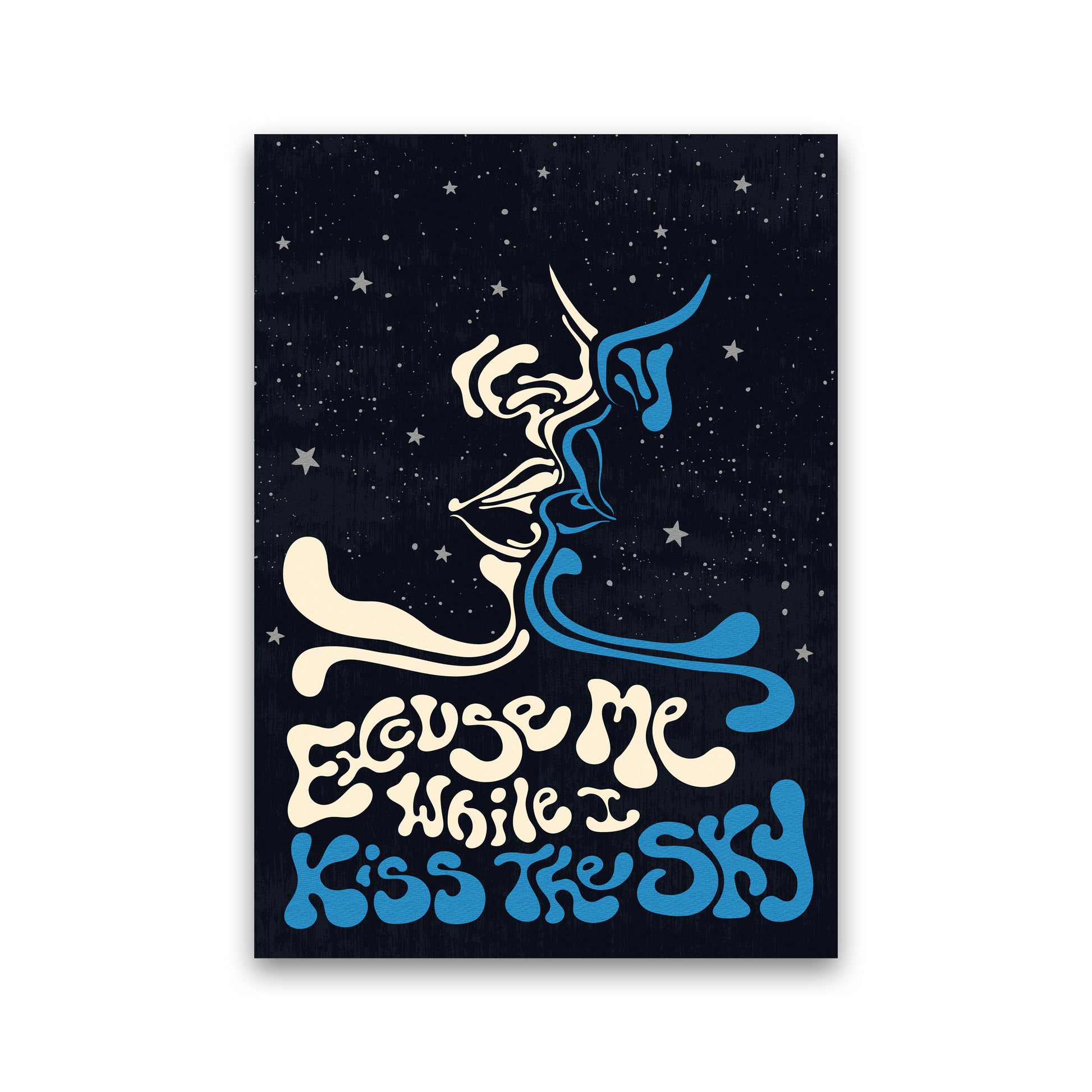 Psychedelic Kiss The Sky Illustration Art Print by Inktally  Print Only