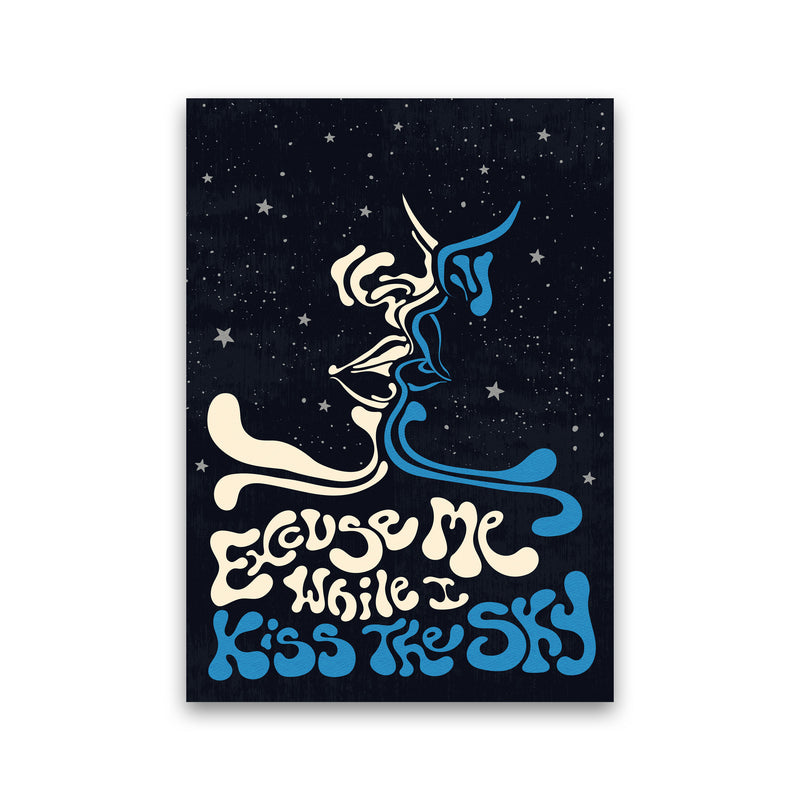 Psychedelic Kiss The Sky Illustration Art Print by Inktally  Print Only