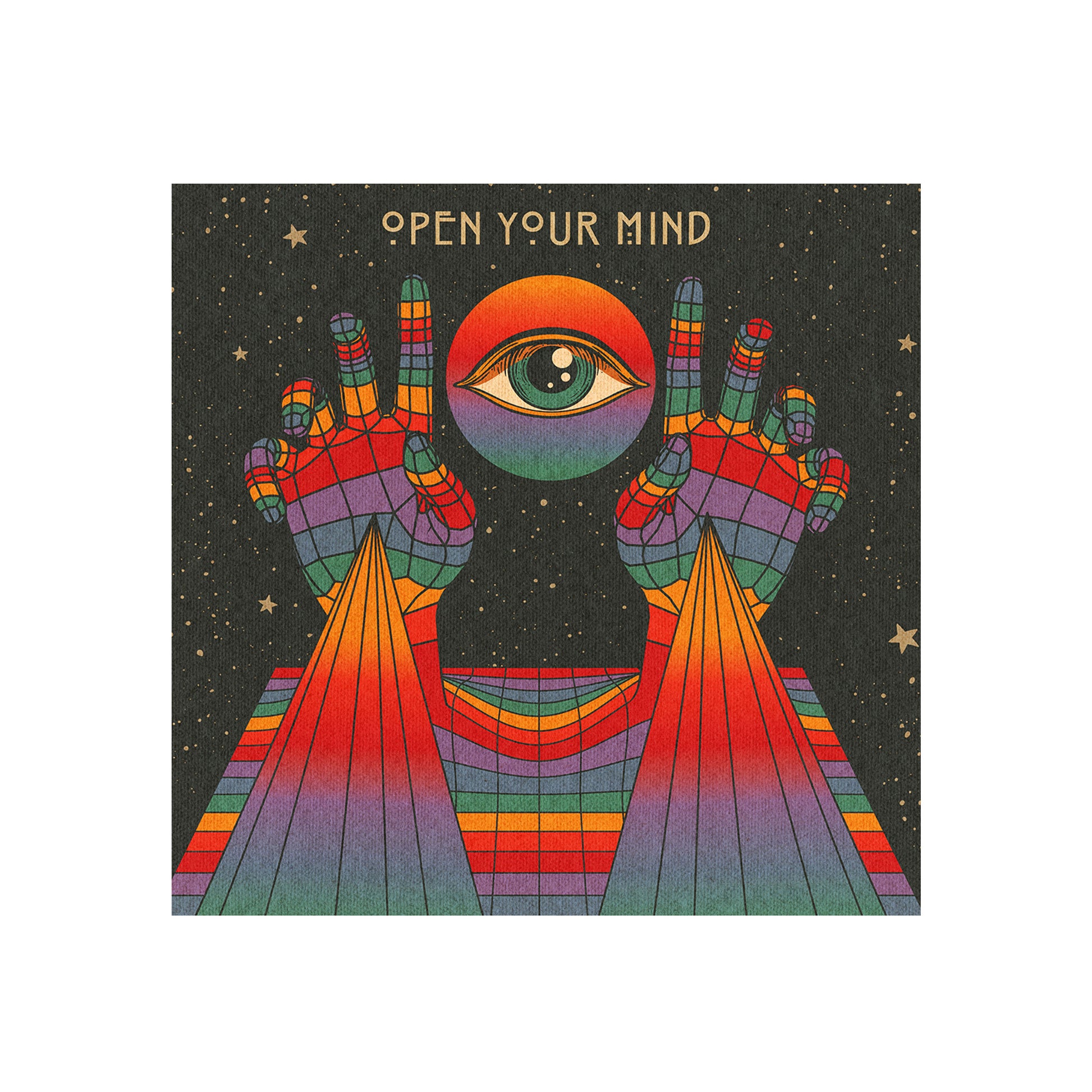 Open Your Mind Psychedelic Illustration Art Print by Inktally  Print Only
