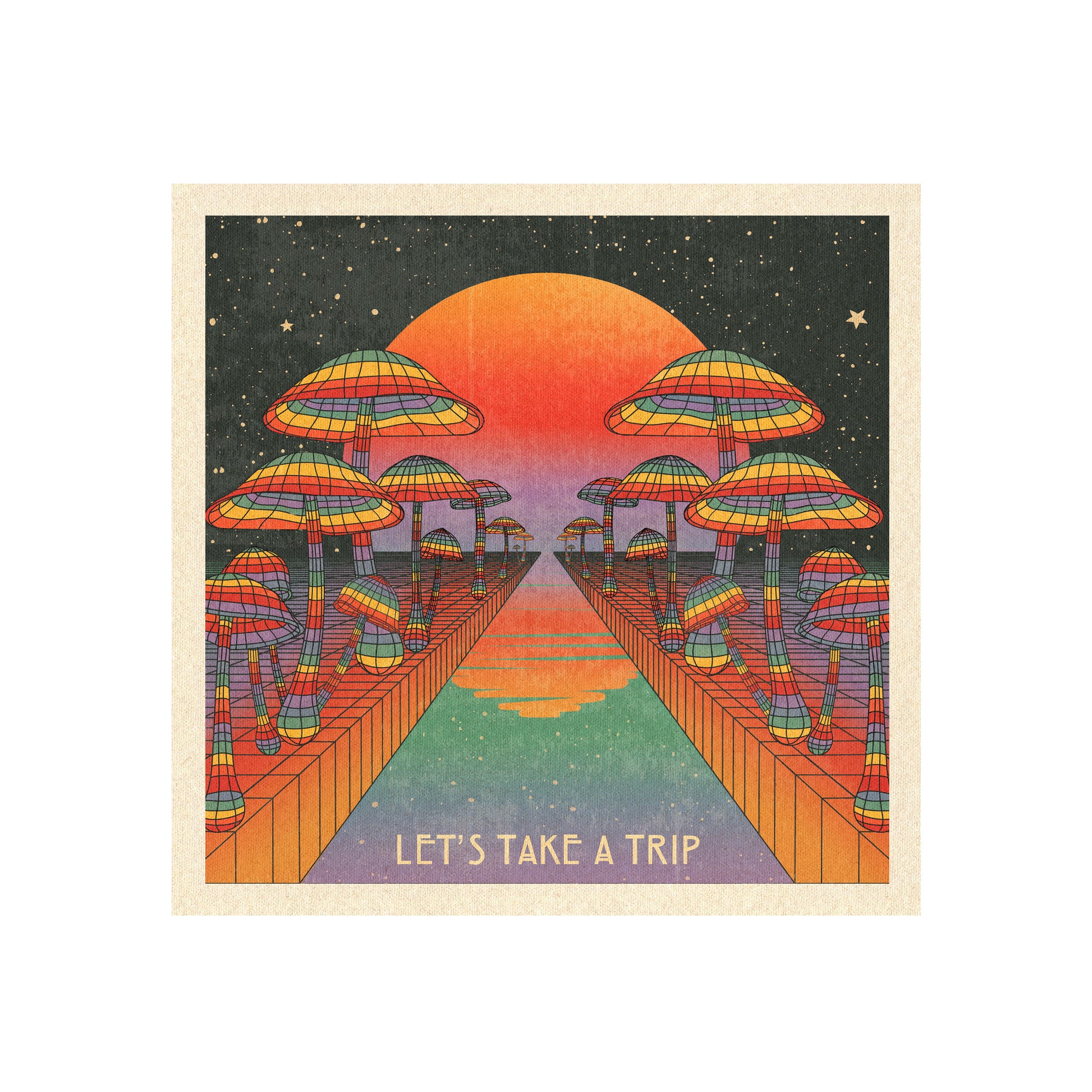 Rainbow - Take A Trip - Final Art Print by Inktally Print Only