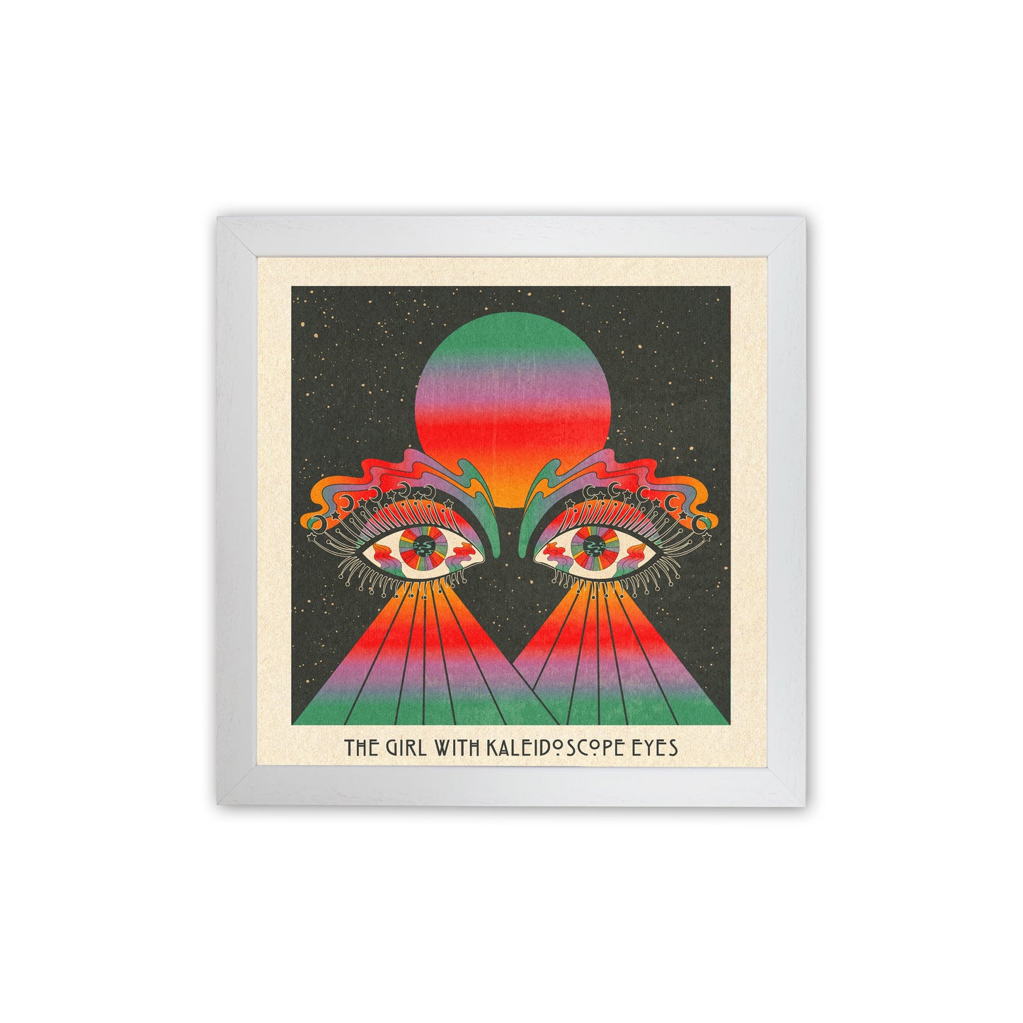 The Girl - Text 2 Art Print by Inktally White Grain