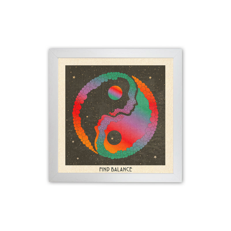 Find Balance Art Print by Inktally White Grain