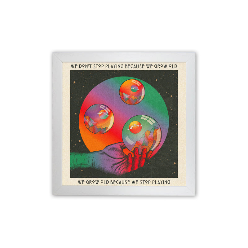 Play - Texted Art Print by Inktally White Grain