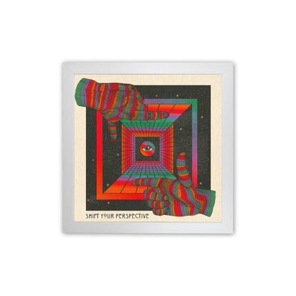 Shift Your Perspective Art Print by Inktally White Grain