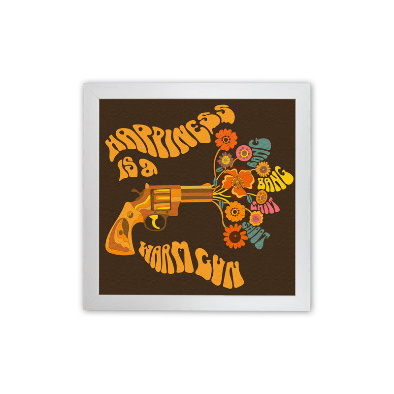 Warm Gun Brown Square-Textured 6000 Art Print by Inktally White Grain