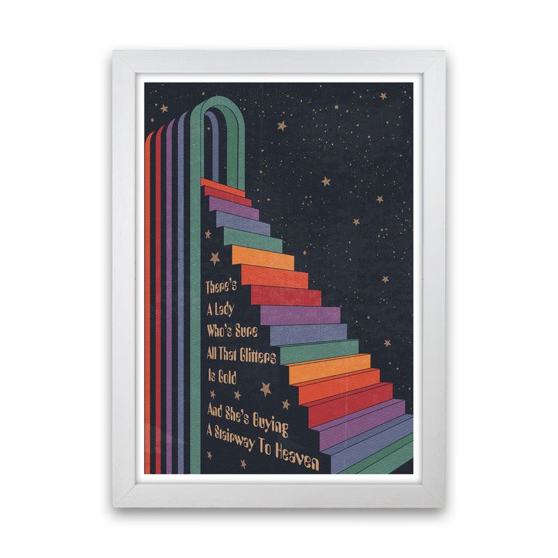 Stairway To Heaven A1 Gelato Art Print by Inktally White Grain