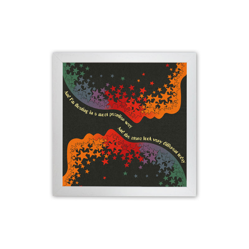 Space Oddity Textured Art Print by Inktally White Grain