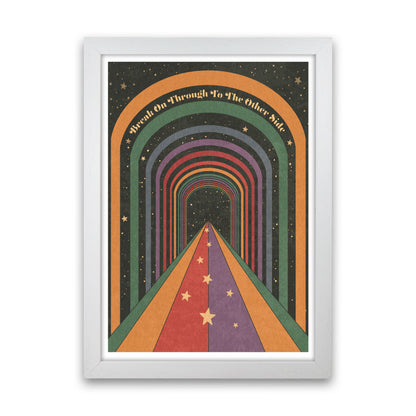 Break On Through A1 Bordered 24Mm Art Print by Inktally White Grain