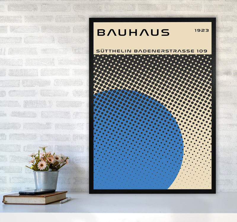 Bauhaus Geometric Blue Vibe II Art Print by Jason Stanley A1 White Frame