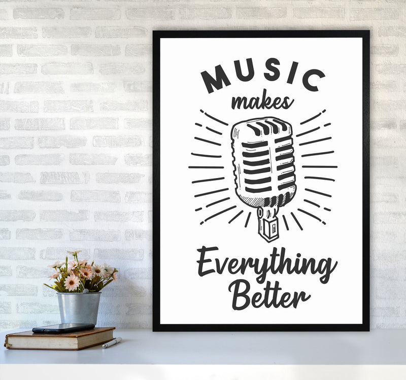 Music Makes Everything Better Art Print by Jason Stanley A1 White Frame