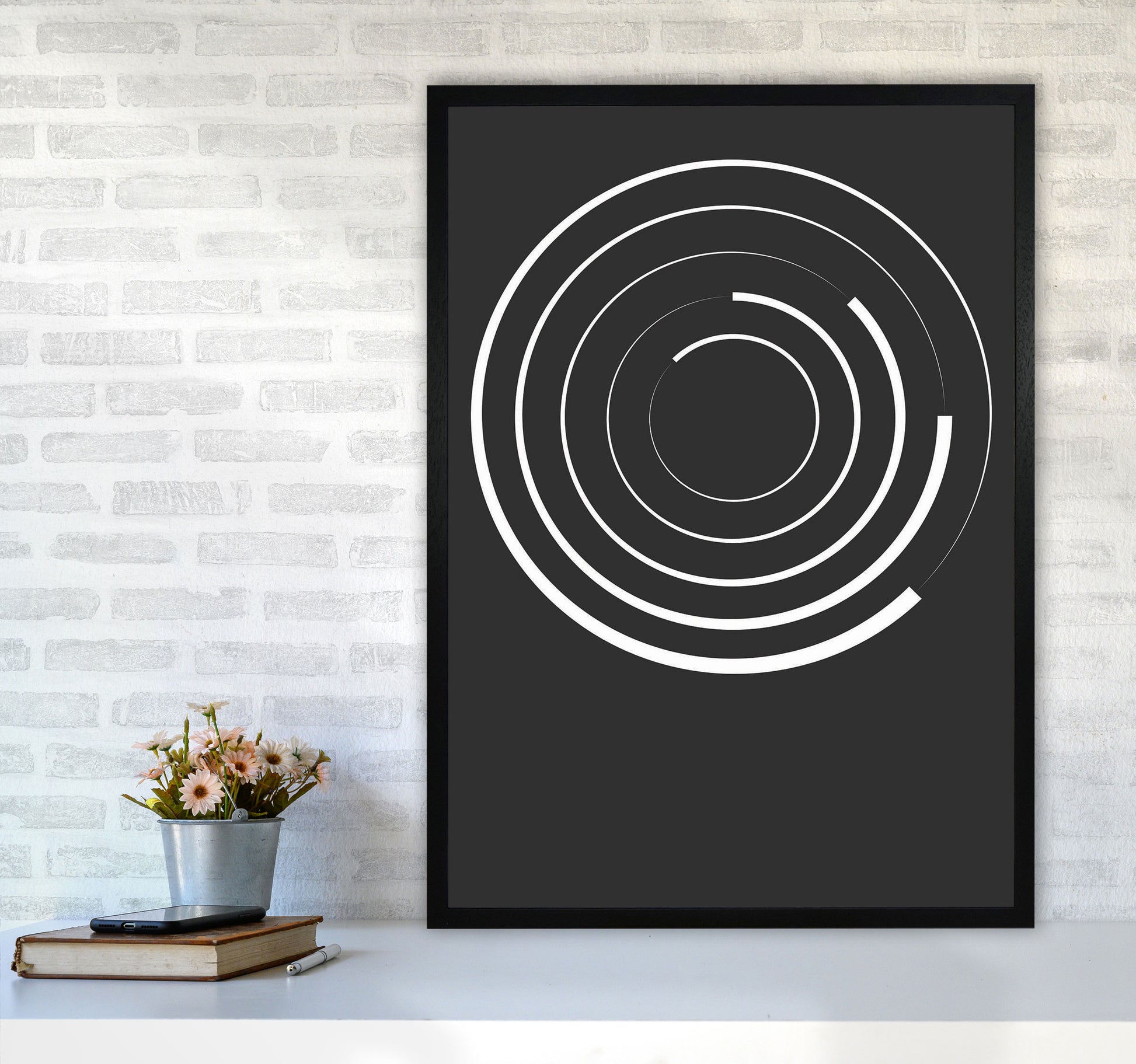 Minimal Geometric Series - 28 Art Print by Jason Stanley A1 White Frame
