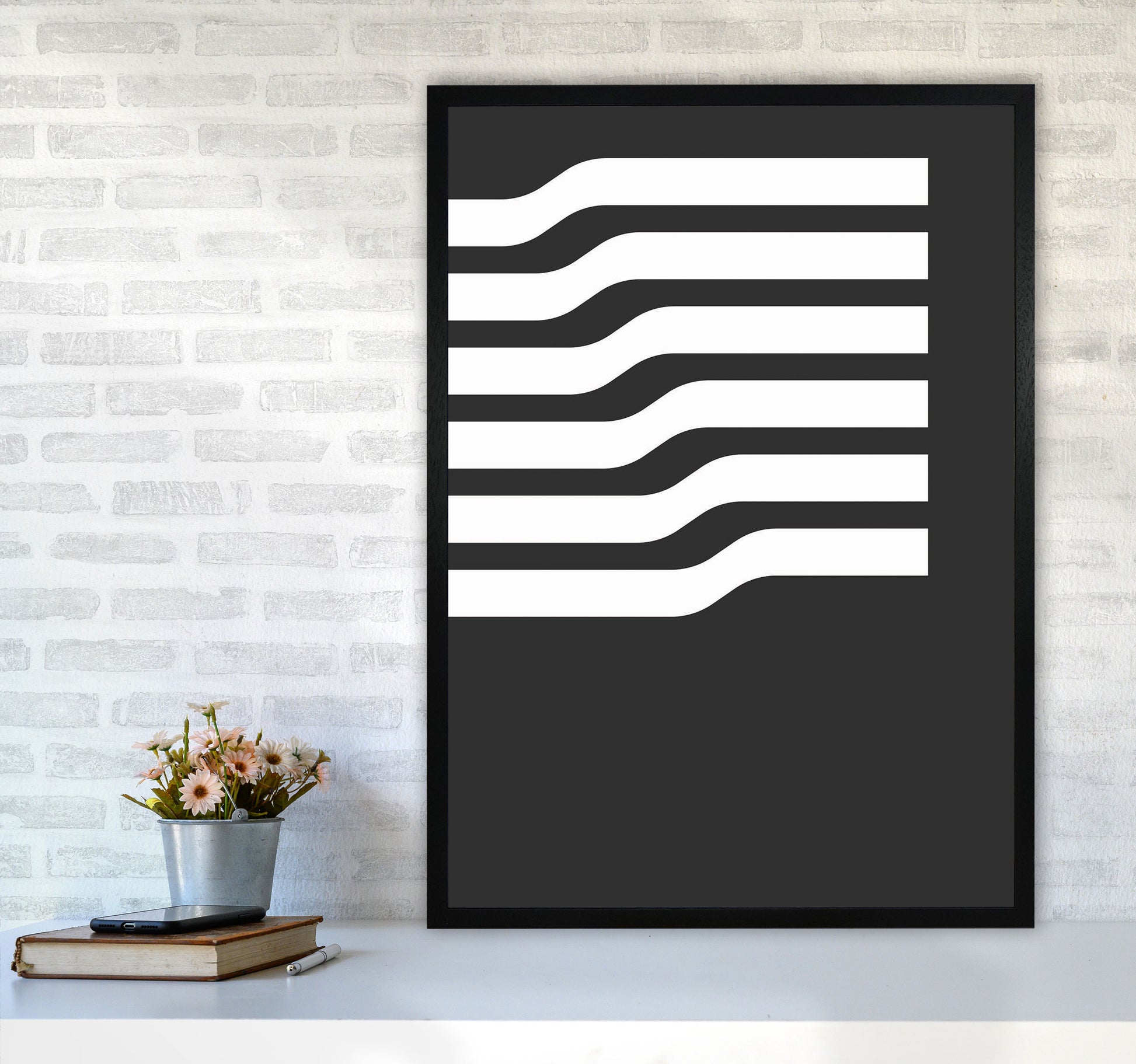Minimal Geometric Series - 17 Art Print by Jason Stanley A1 White Frame