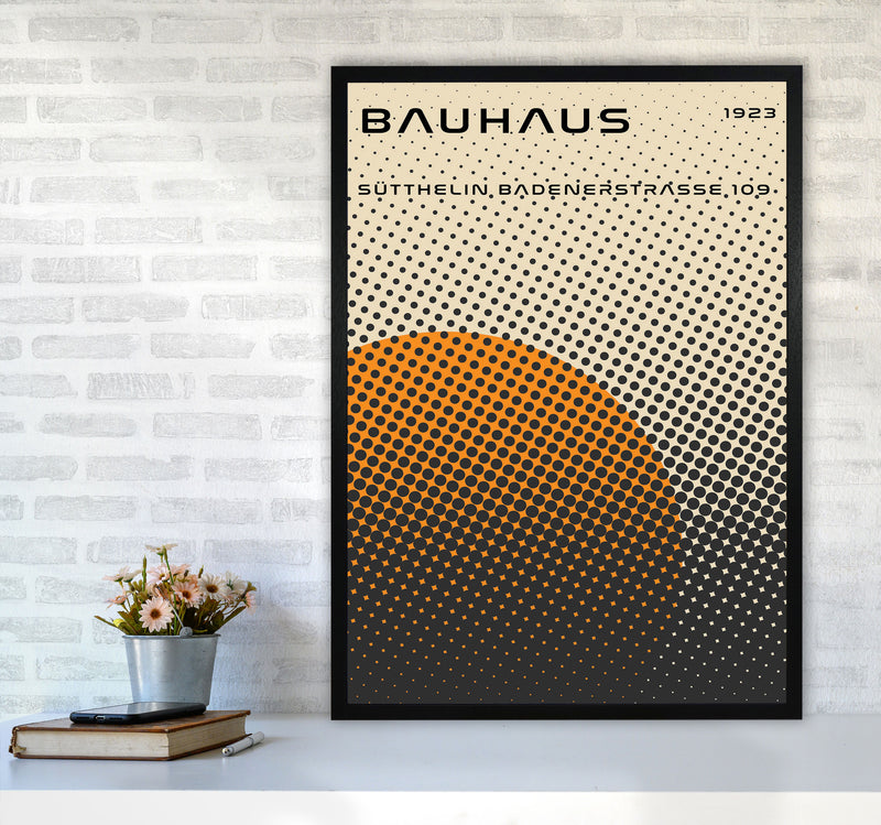 Bauhaus Geometric Yellow Vibe Art Print by Jason Stanley A1 White Frame