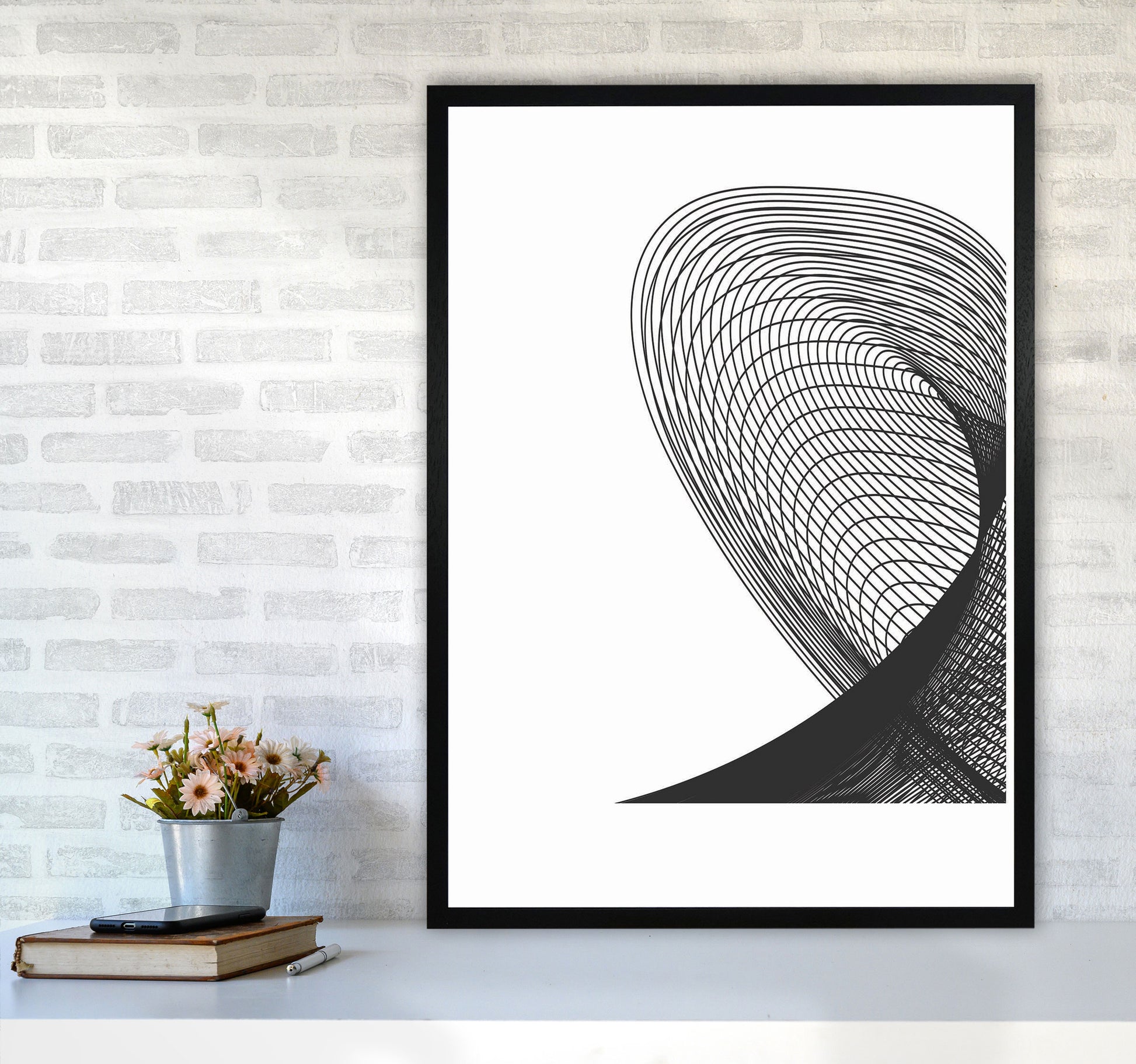 Minimal Geometric Series - 14 Art Print by Jason Stanley A1 White Frame