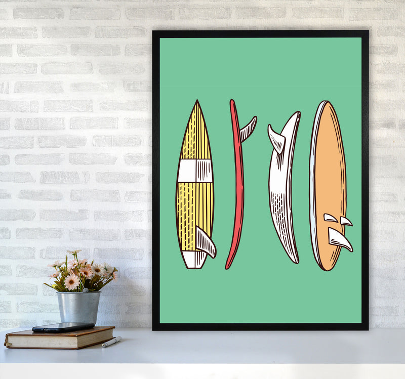 Vintage Surfboard Collection Art Print by Jason Stanley A1 White Frame