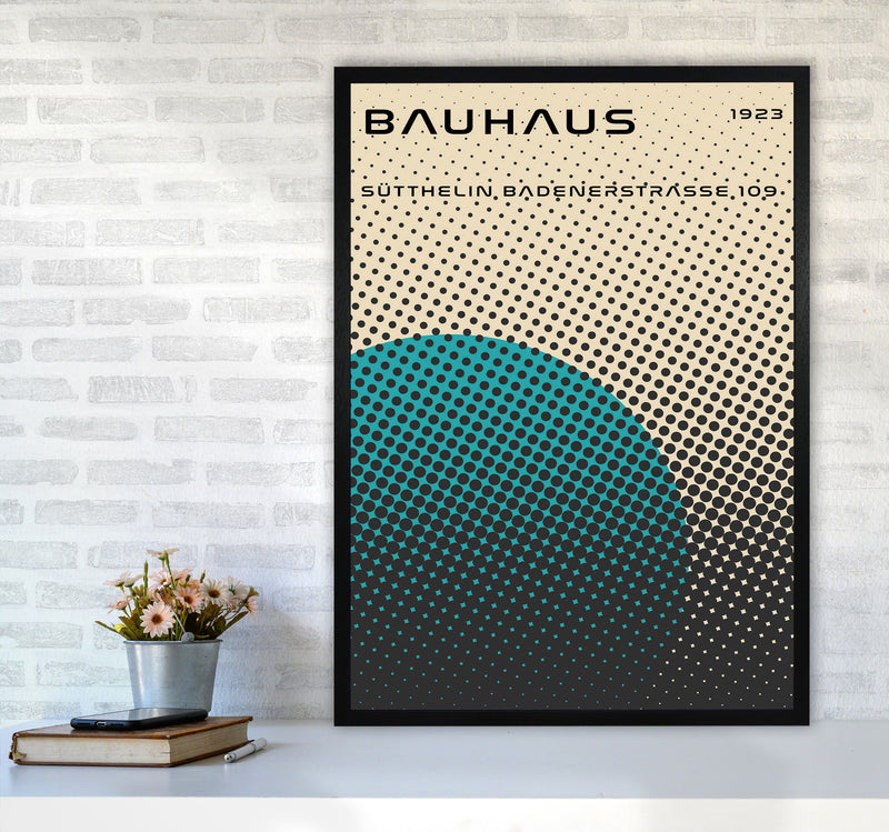 Bauhaus Geometric Teal Vibe Art Print by Jason Stanley A1 White Frame