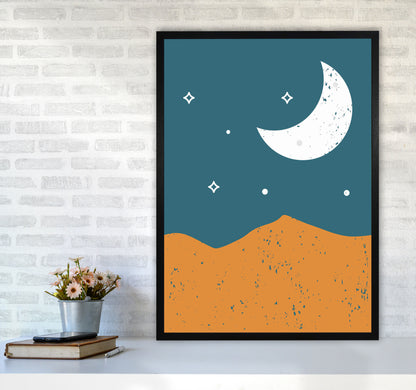 Moonrise Over The Mountain Art Print by Jason Stanley A1 White Frame