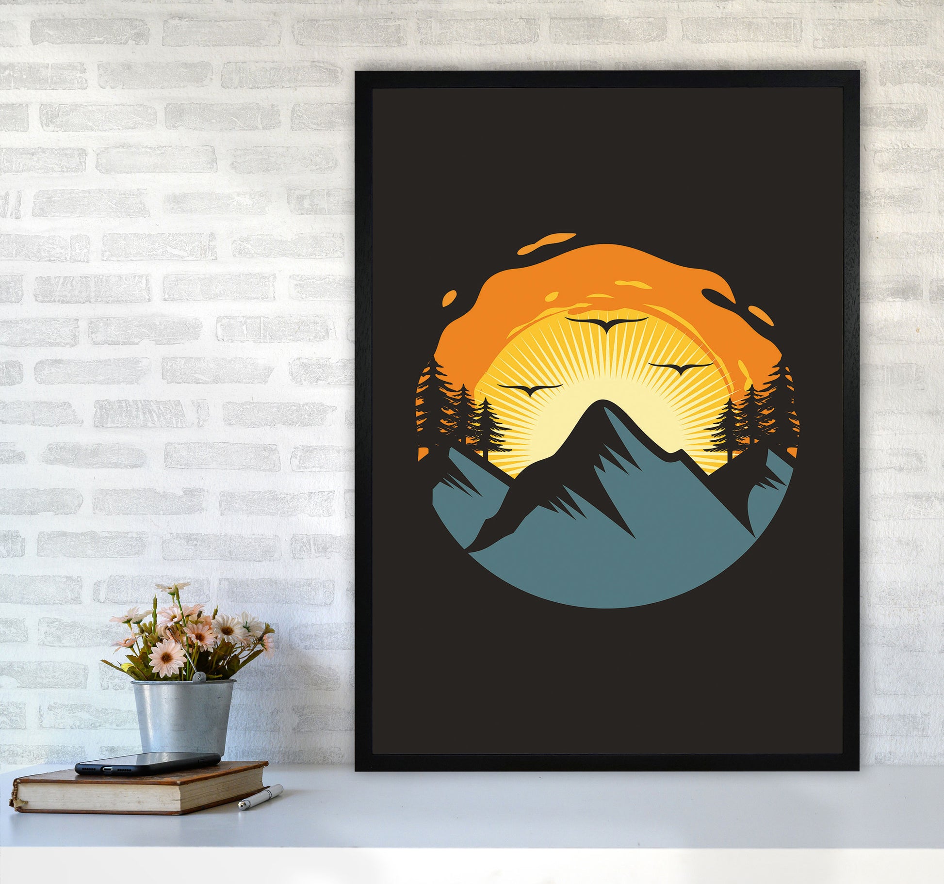 Sensets Are For The Birds Art Print by Jason Stanley A1 White Frame