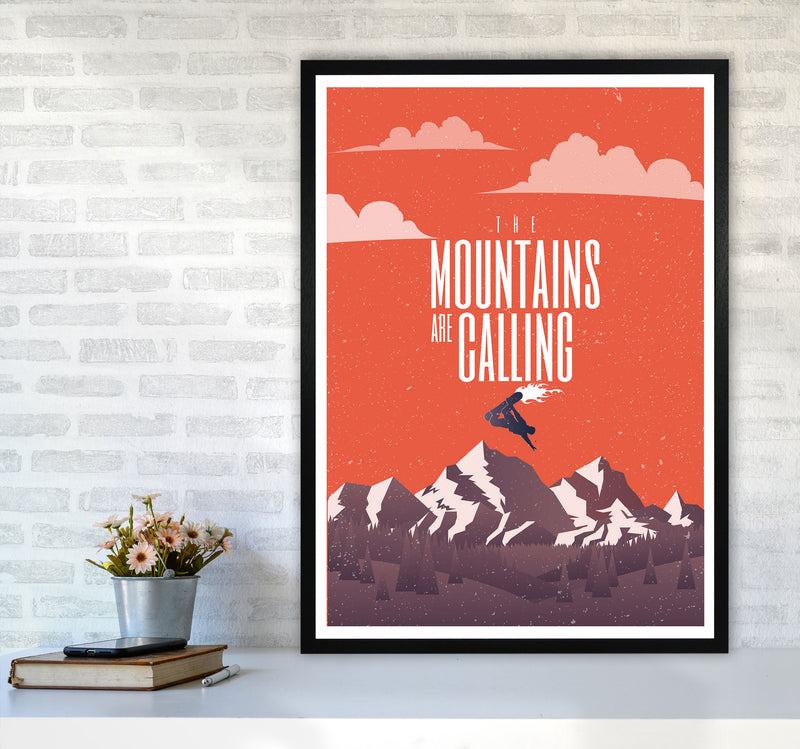 The Mountains Are Calling Art Print by Jason Stanley A1 White Frame
