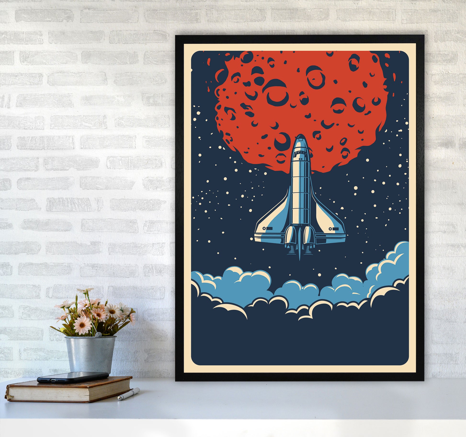 Outer Space Series - #15 Art Print by Jason Stanley A1 White Frame