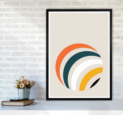 Retro Geometric Circle 1 Art Print by Jason Stanley A1 White Frame