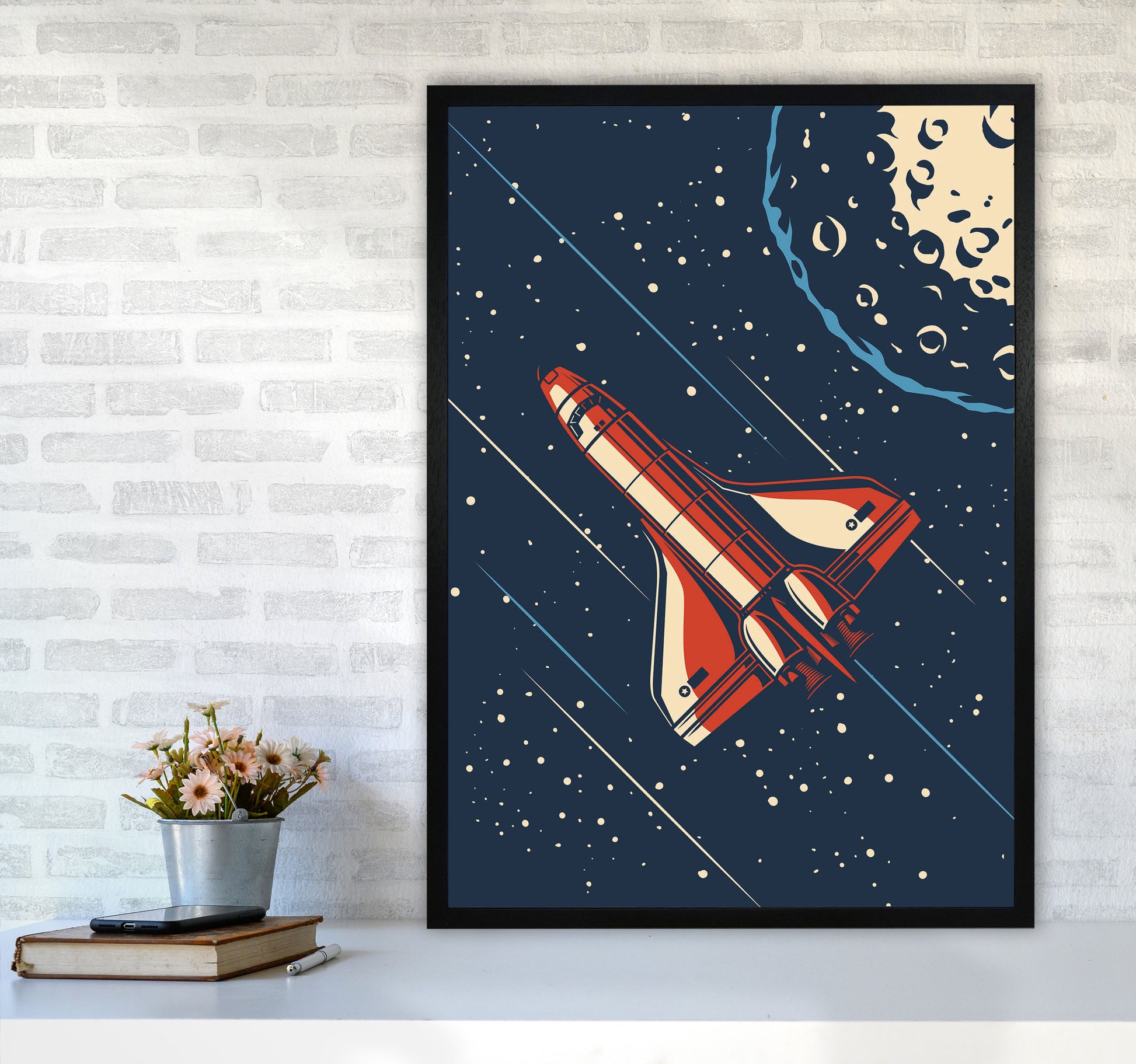 Outer Space Series - #16 Art Print by Jason Stanley A1 White Frame