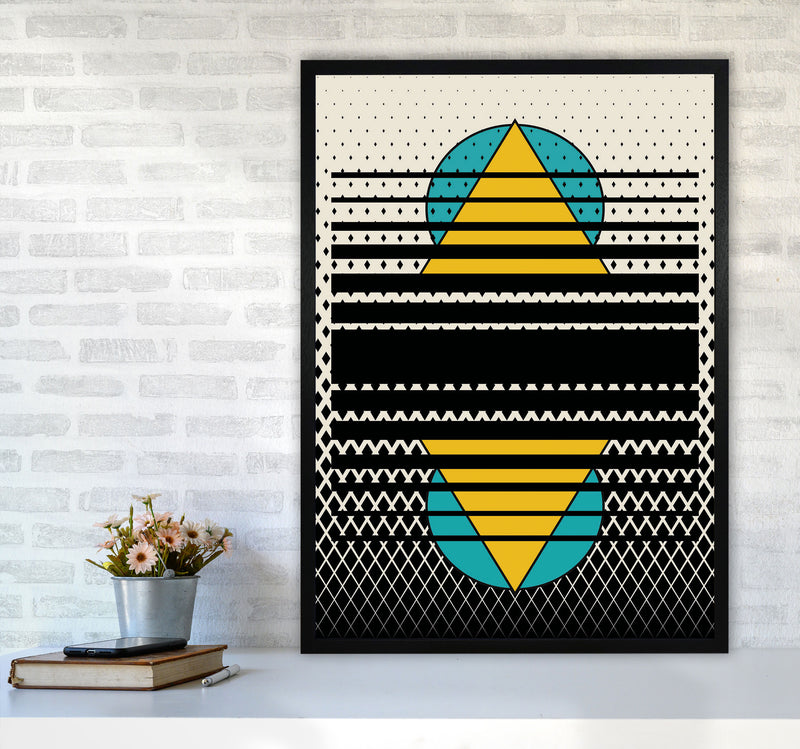 Geometric Suns Pattern Art Print by Jason Stanley A1 White Frame