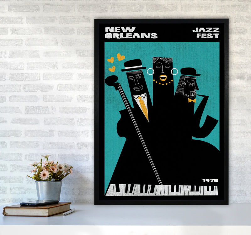 New Orleans Jazz Fest Art Print by Jason Stanley A1 White Frame